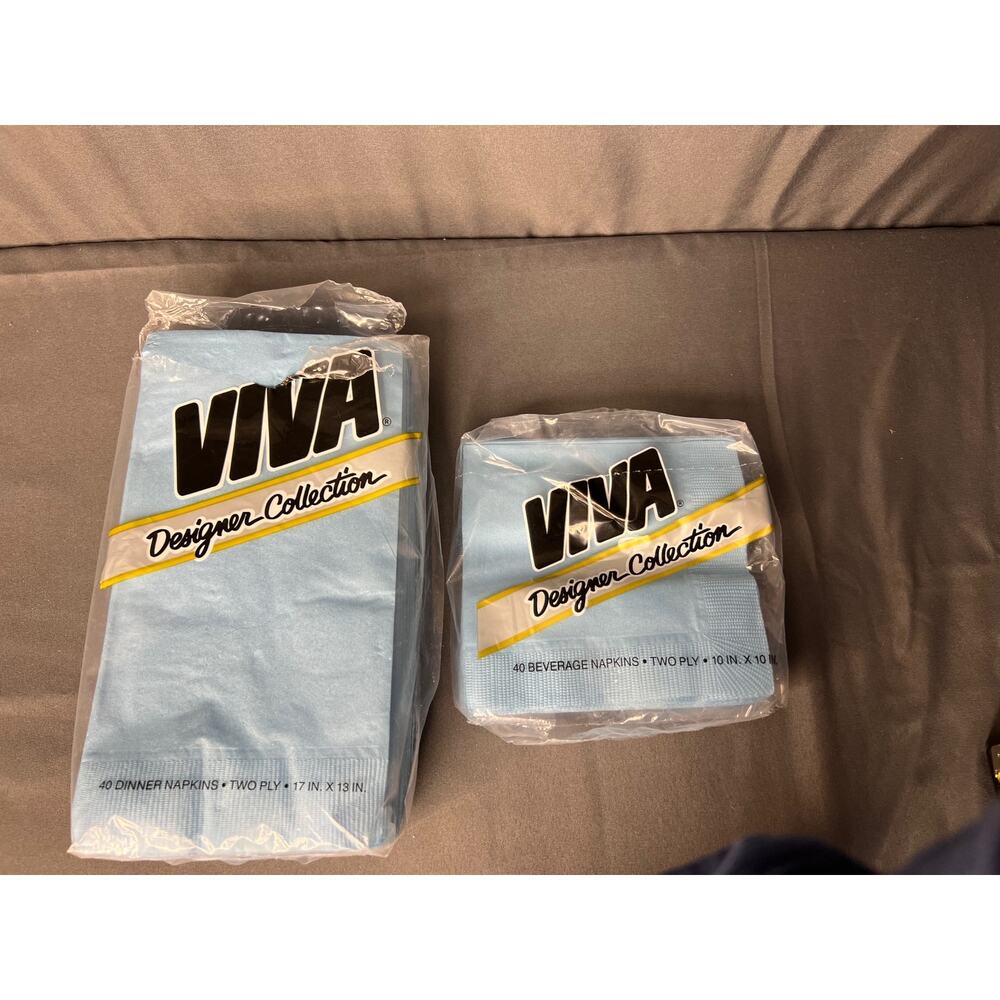 Vintage 1987 VIVA Blue Hand Towels and Napkins